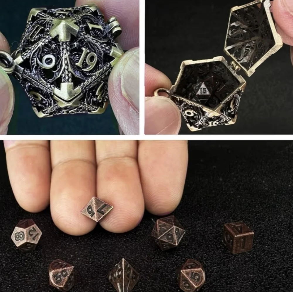 DnD Mini Dice Pendant Necklace Dungeon & Dragons Table Top Games Set